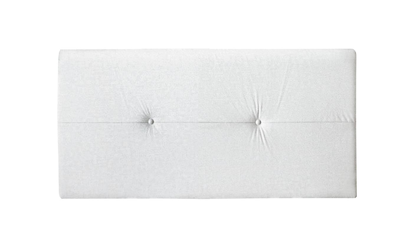 Cabezal tapizado de polipiel color blanco, de 110x55 cm.